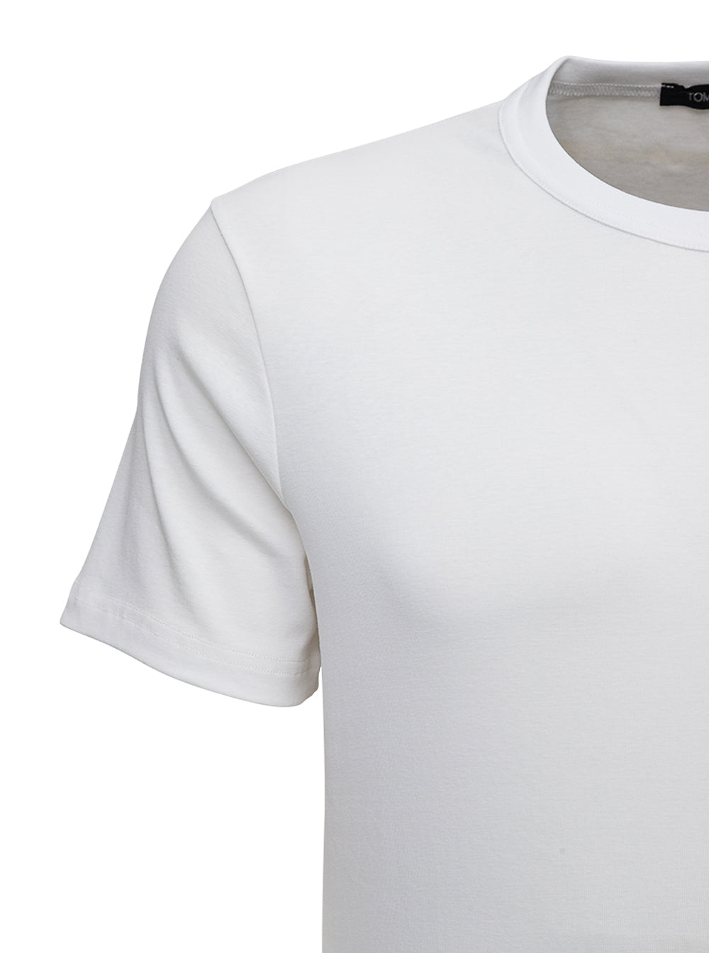 Tom Ford Men White Cotton Crew Neck T-Shirt Man Tom Ford