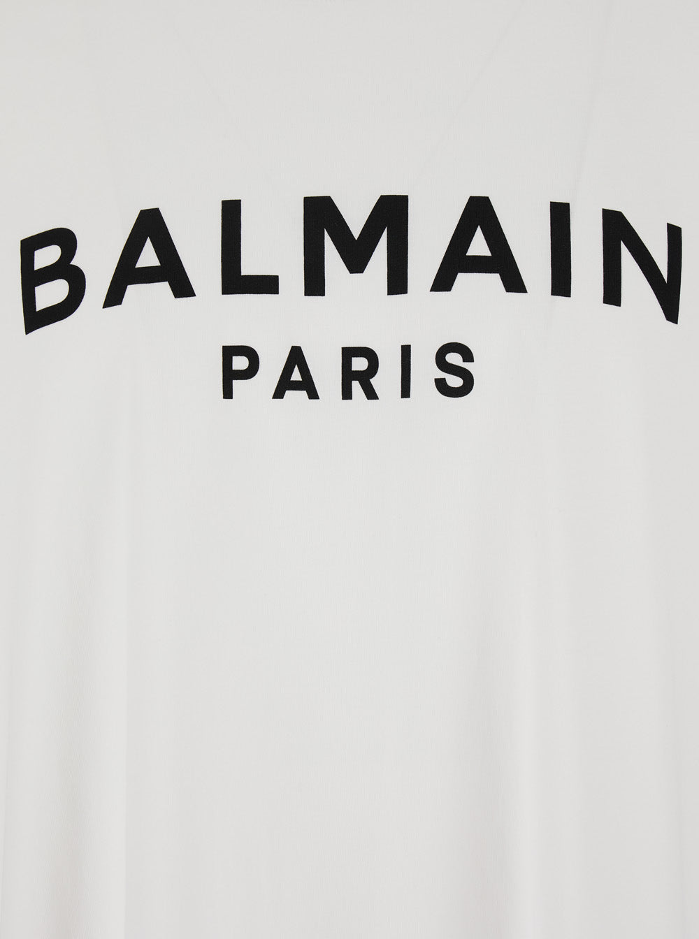 Balmain Men White Crewneck T-Shirt With Logo Lettering On The Front In Cotton Man