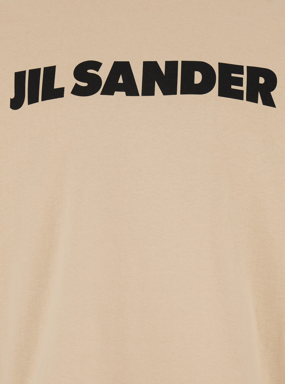 Jil Sander Men Beige Crewneck T-Shirt With Maxi Logo Lettering On The Front In Cotton Man