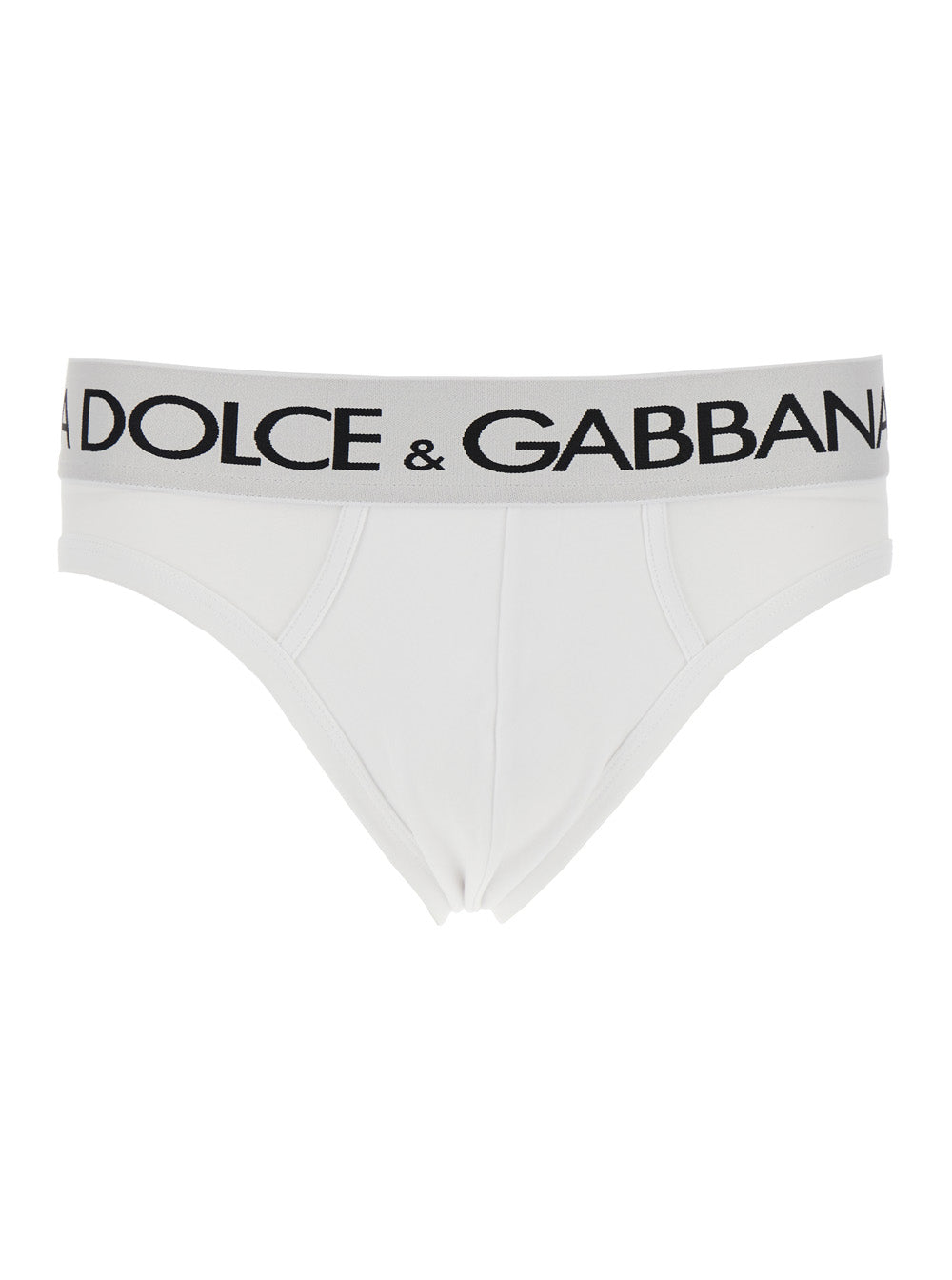 Dolce & Gabbana Men White Briefs With Elastic Waist And Logo Lettering In Cotton Man