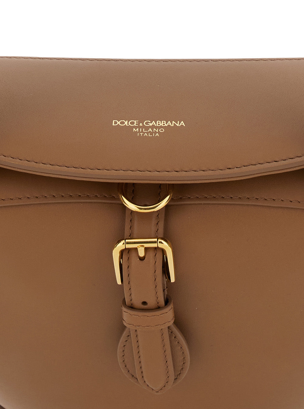 Dolce & Gabbana Women Brown Shoulder Bag With Two Top Handles And Buckle Closure On The Front In Leather Woman