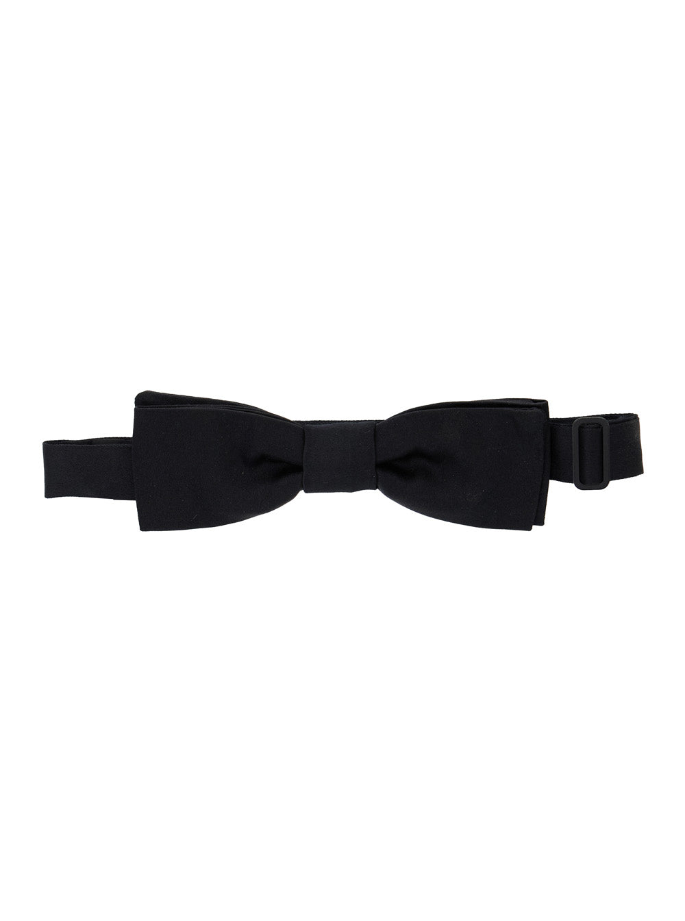 Dolce & Gabbana Men Black Bowtie With Logo Patch On The Rear And Rear Hook Closure In Silk Man