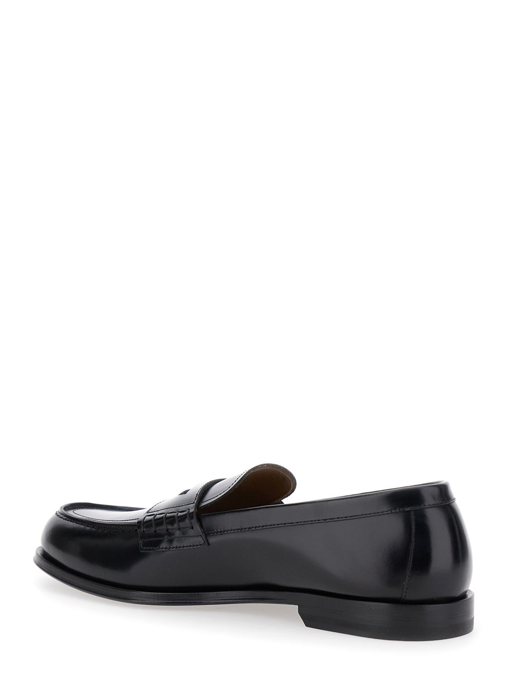 Dsquared2 Men Black Loafers With Logo Plaque On The Front And Logo Lettering On The Heel In Leather Man