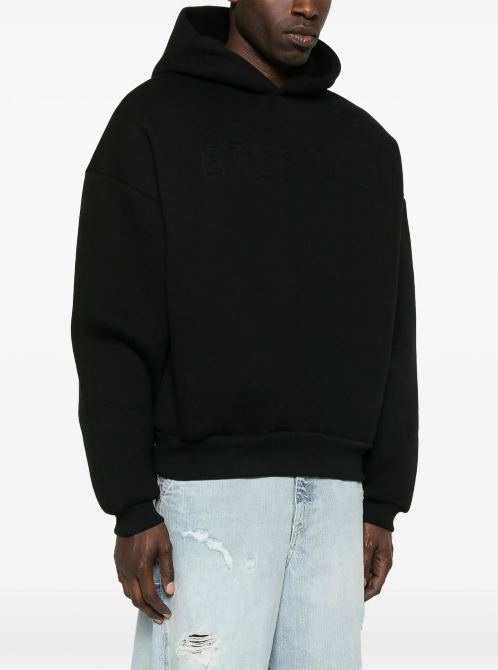 Fear Of God Men 'Eternal' Black Hoodie With Logo Patch On The Hood And Embroidery On The Front In Cotton Blend Man