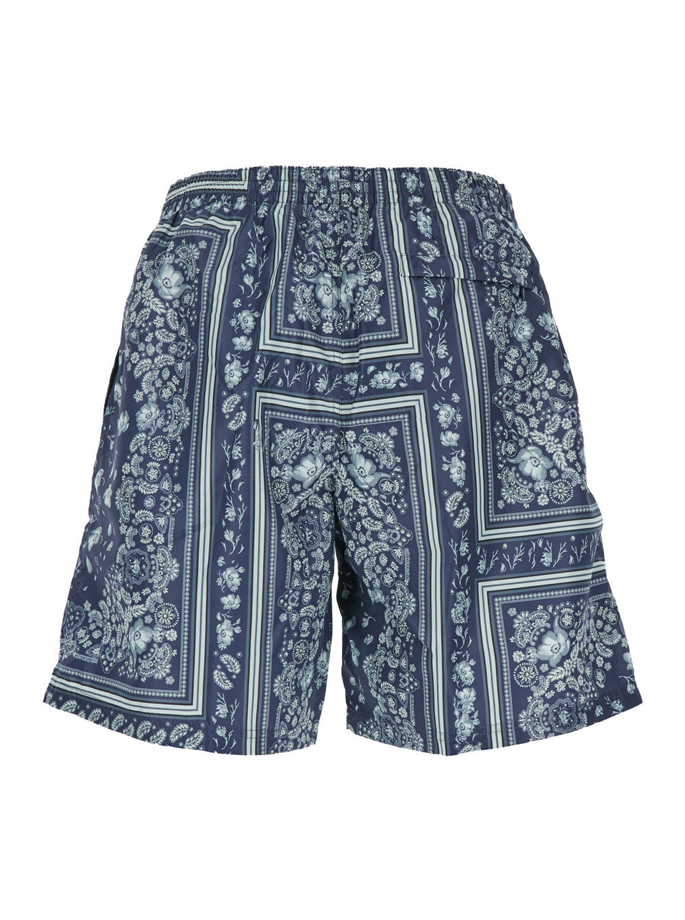 Fendi Men Blue Swimsuit With Elasticated Waist And All-Over Ff Motif In Tech Fabric Man