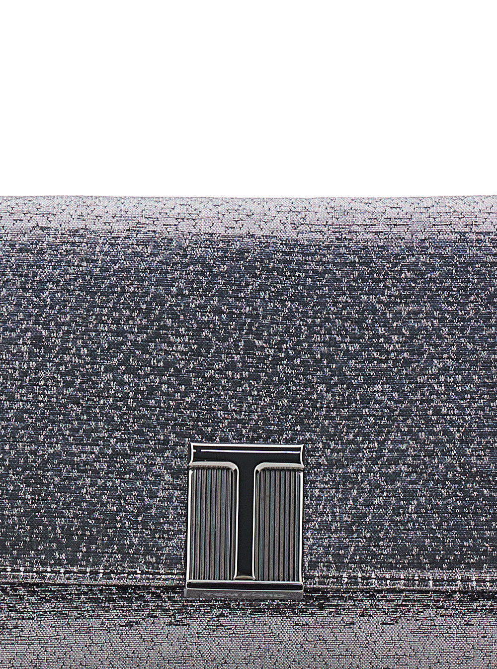 Tom Ford Women 'Nobile' Metallic Mini Bag With Laminated Effect And Chain-Link Shoulder Strap In Cotton Blend Woman