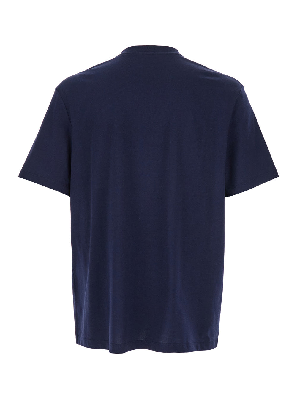Balmain Men Blue Crewneck T-Shirt With Logo Lettering Print On The Front In Cotton Man