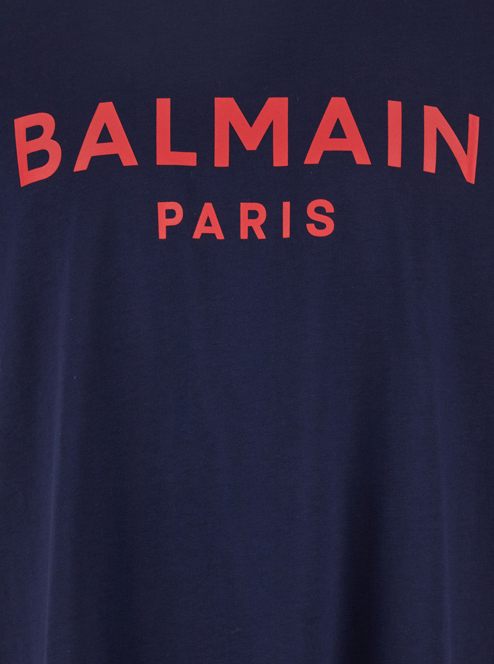 Balmain Men Blue Crewneck T-Shirt With Logo Lettering Print On The Front In Cotton Man