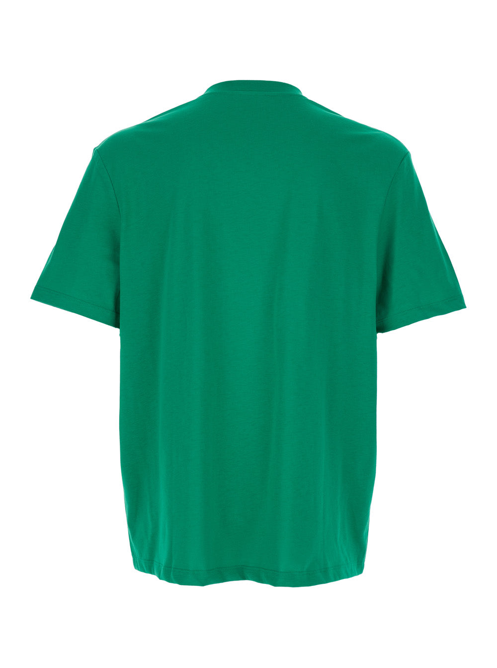 Balmain Men Green Crewneck T-Shirt With Logo Lettering Print On The Front In Cotton Man