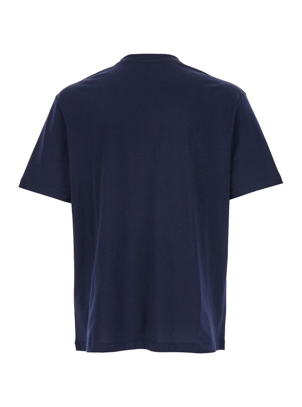 Balmain Men Blue Crewneck T-Shirt With Logo Lettering Print On The Front In Cotton Man