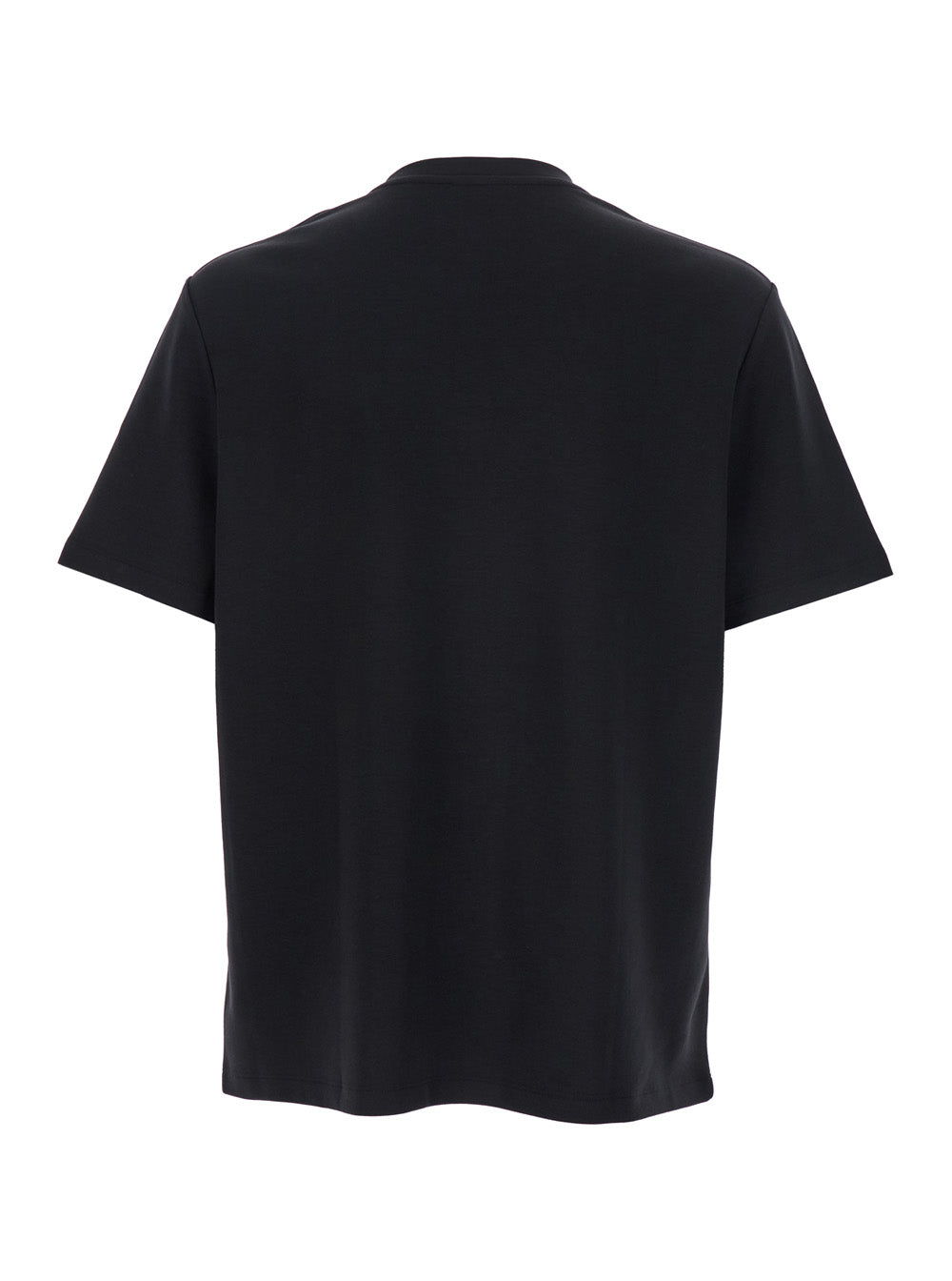 Balmain Men Black Crewneck T-Shirt With Logo Print On The Front In Cotton Man