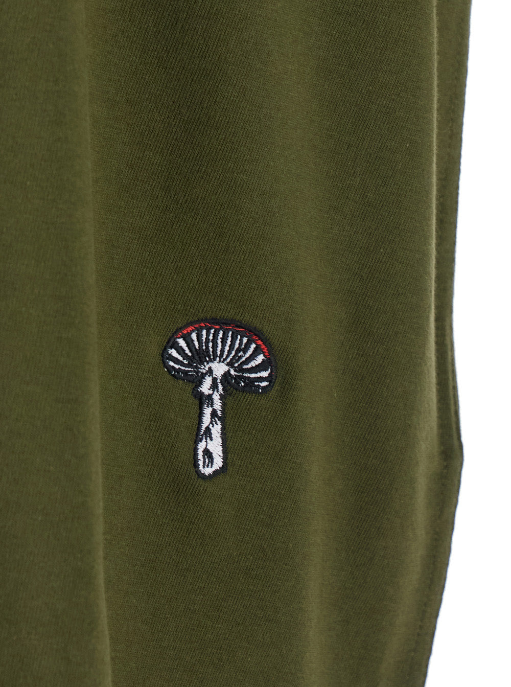 Bottega Veneta Men Green Crewneck T-Shirt With Mushroom Embroidery On The Front In Cotton Man