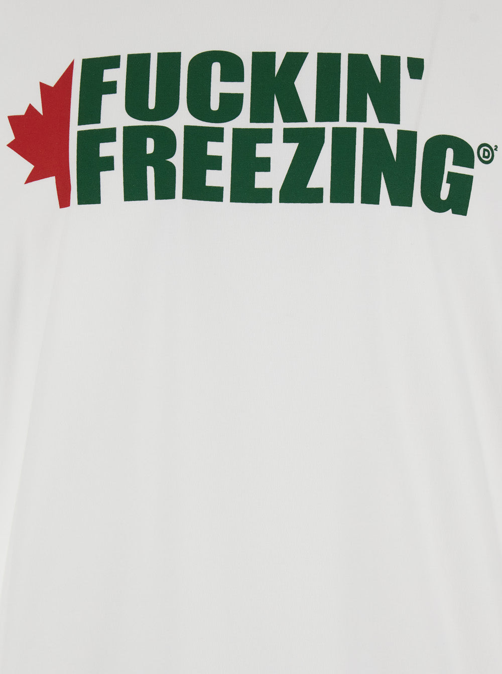 Dsquared2 Men White Crewneck T-Shirt With Print On The Front And Logo Lettering On The Rear In Cotton Man