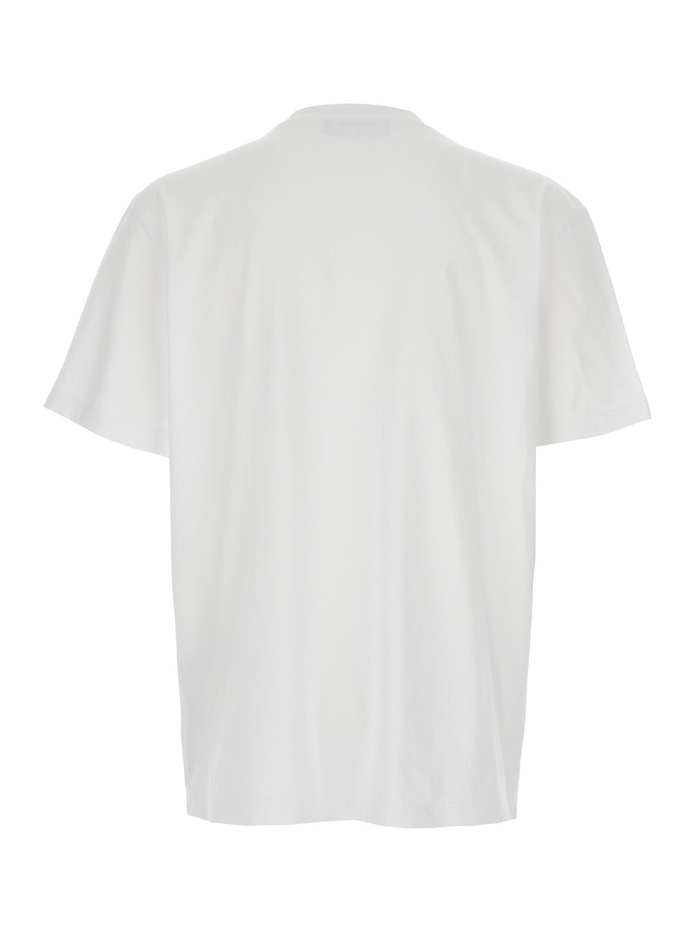 Dsquared2 Men White Crewneck T-Shirt With Logo Lettering On The Front In Cotton Man