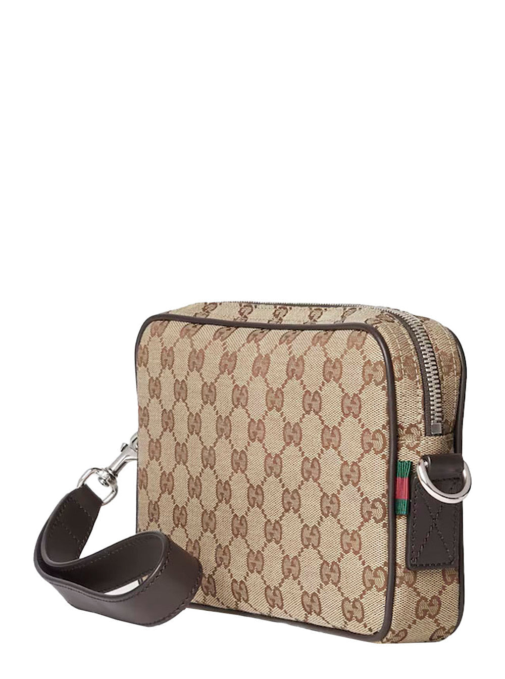 Gucci Men Beige Crossbody Bag With All-Over Gg Motif In Fabric Man