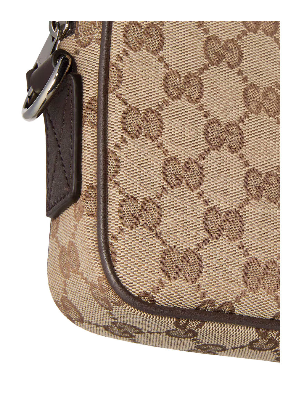 Gucci Men Beige Crossbody Bag With All-Over Gg Motif In Fabric Man