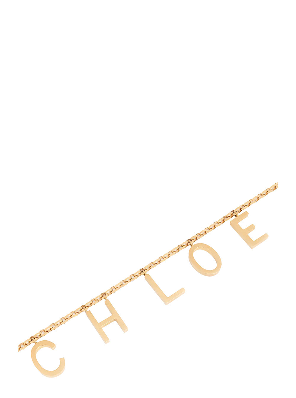 Chloé Women Metallic Belt With Adjustable Hook Closure And Logo Lettering Charm In Brass Woman