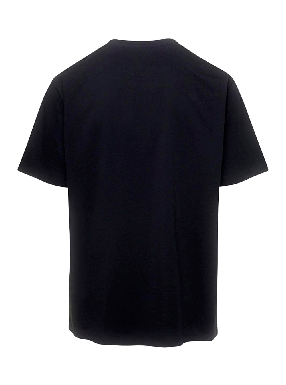 Balmain Men Black Crew Neck T-Shirt With Logo Print On The Chest In Cotton Man