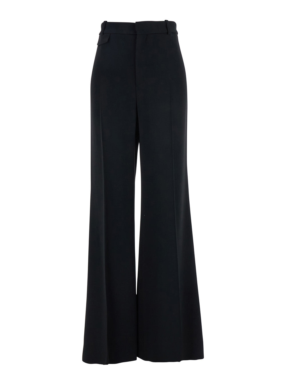Chloé Women Black Pants With High Waist And Wide Leg In Viscose Blend Stretch Woman