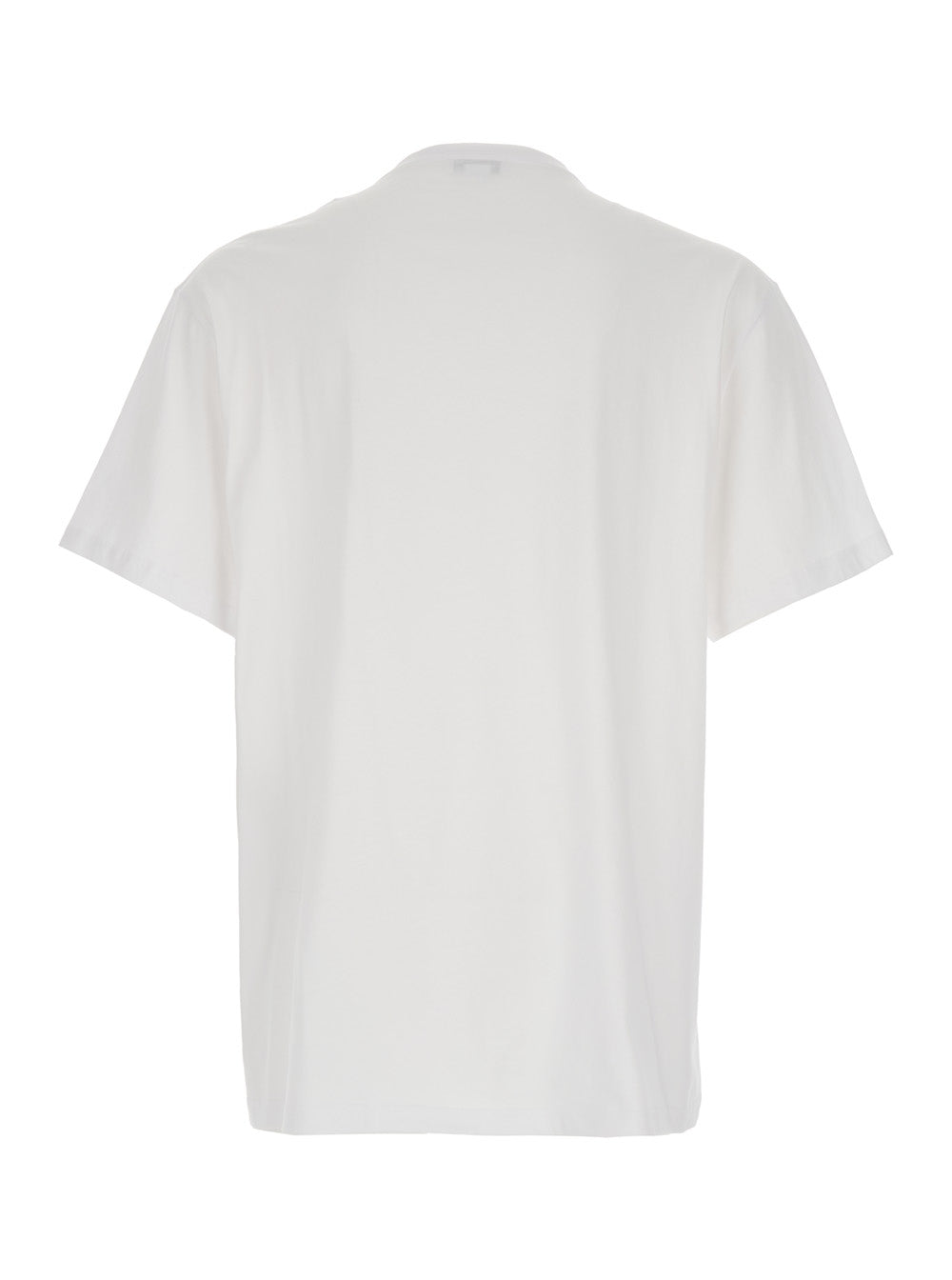 Alexander Mcqueen Men White Crewneck T-Shirt With Logo Lettering On The Front In Cotton Man