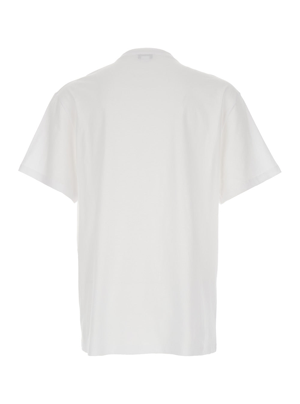 Alexander Mcqueen Men White Crewneck T-Shirt With Logo Print On The Front In Cotton Man