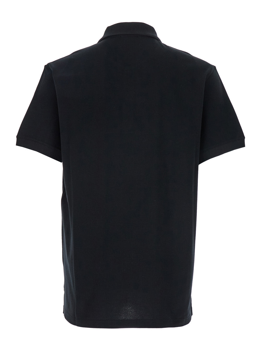 Alexander Mcqueen Men Black Polo Shirt With Classic Collar And Logo Lettering Embroidery On The Front In Cotton Man