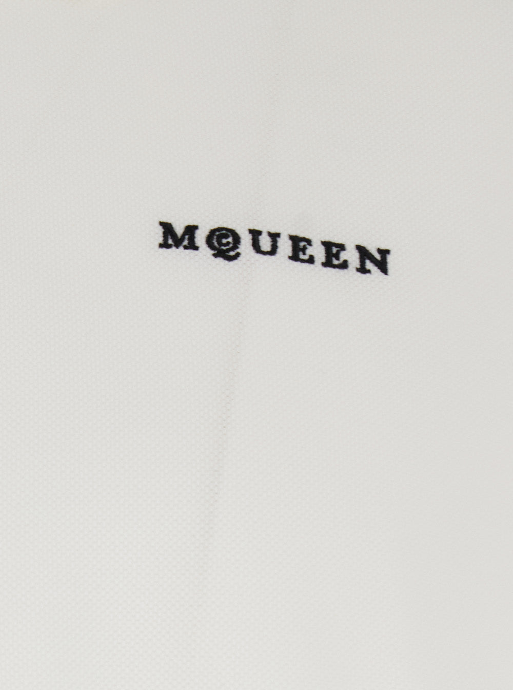 Alexander Mcqueen Men White Polo Shirt With Classic Collar And Logo Lettering Embroidery On The Front In Cotton Man