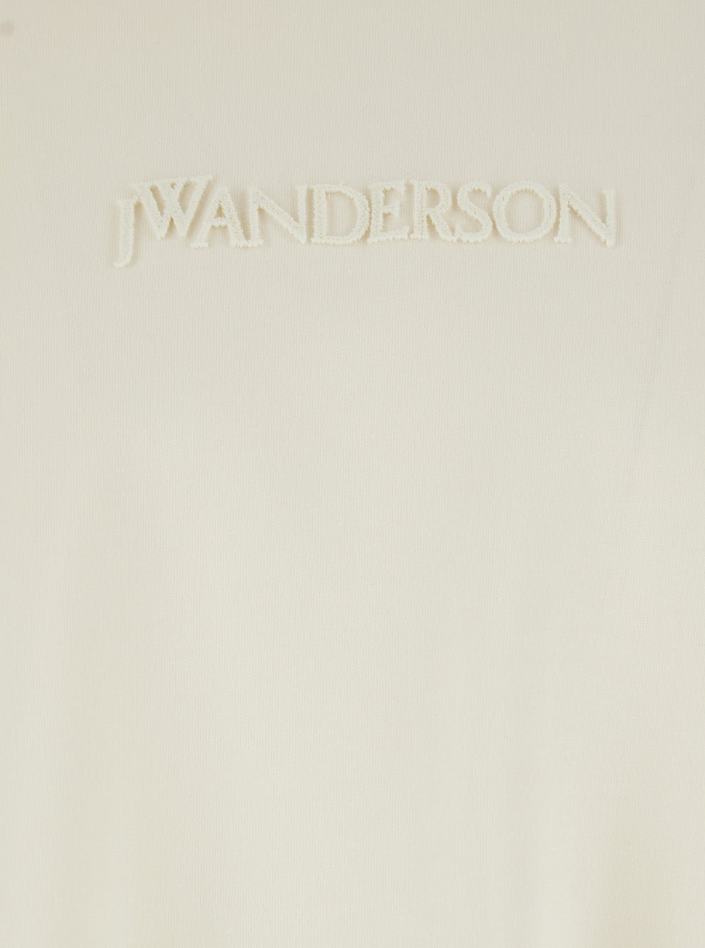 Jw Anderson Men White Crewneck T-Shirt With Logo Embroidery On The Front In Cotton Man