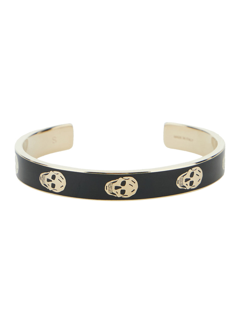Alexander Mcqueen Women Black Bracelet With Skull Embellishment In Brass Woman