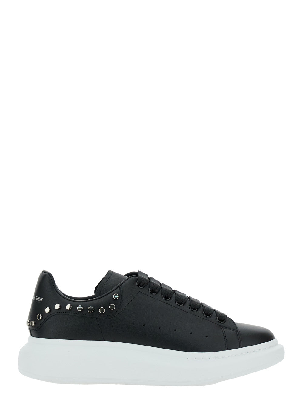 Alexander Mcqueen Men Black Low Top Sneakers With Stud Embellishments In Leather Man