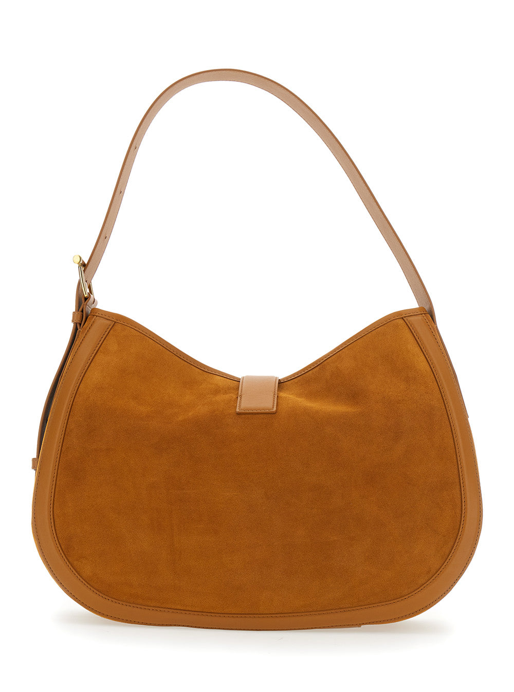 Alexander Mcqueen Women Brown Shoulder Bag With Adjustable Shoulder Strap And T Buckle Closure On The Front In Suede Woman