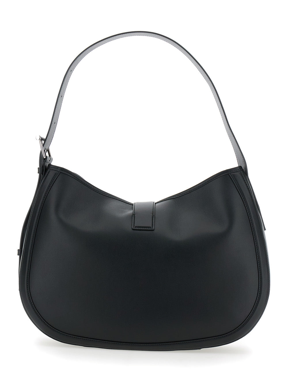 Alexander Mcqueen Women Black Shoulder Bag With Adjustable Shoulder Strap And T Buckle Closure On The Front In Leather Woman