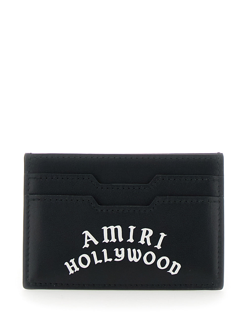 Amiri Men Black Card Holder With Logo Lettering On The Front And Embossed Logo On The Rear In Leather Man