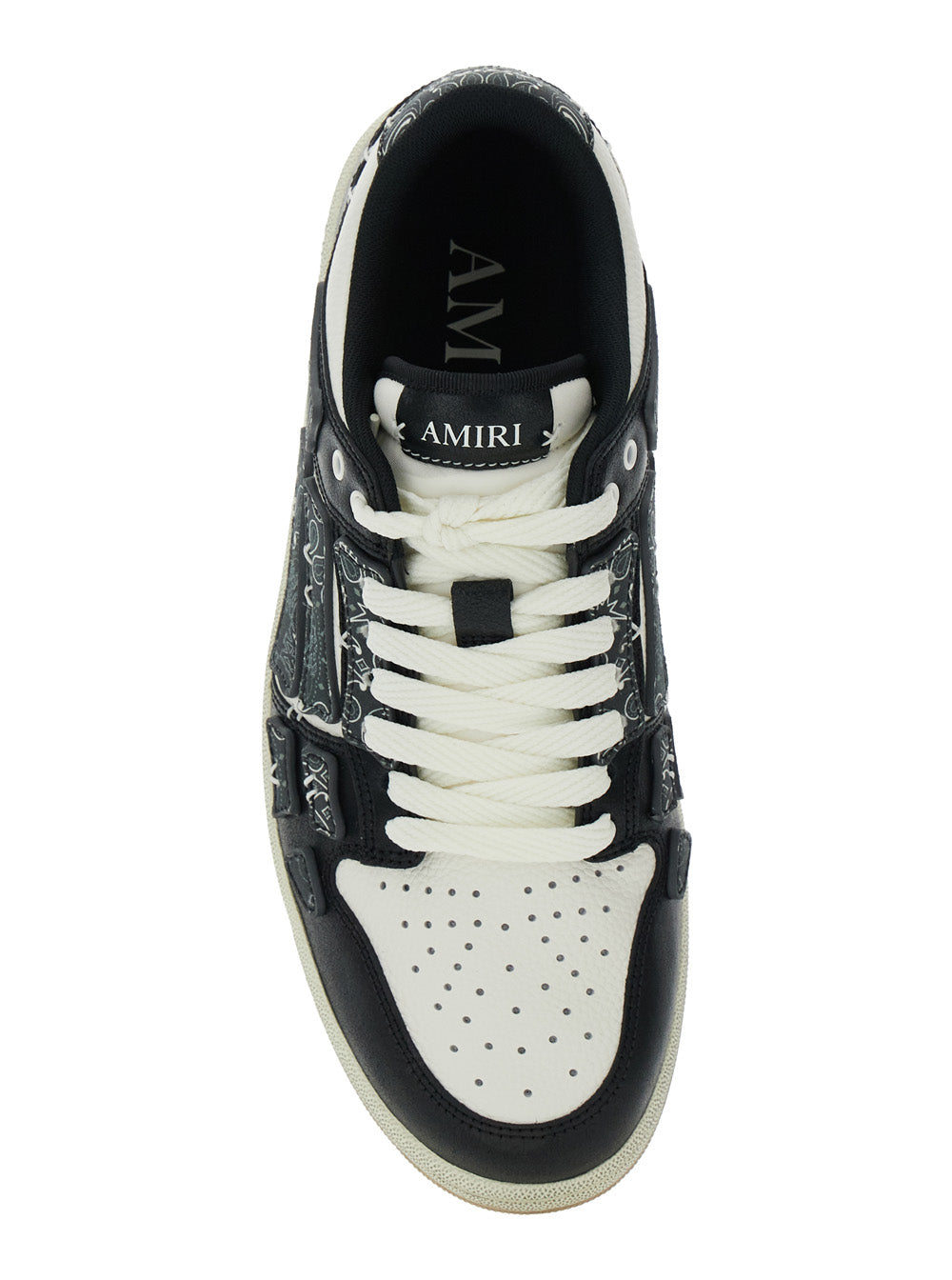 Amiri Men 'Skel Top' Black Low Top Sneakers With Logo Patch On The Tongue And Logo Lettering On The Heel In Leather Man