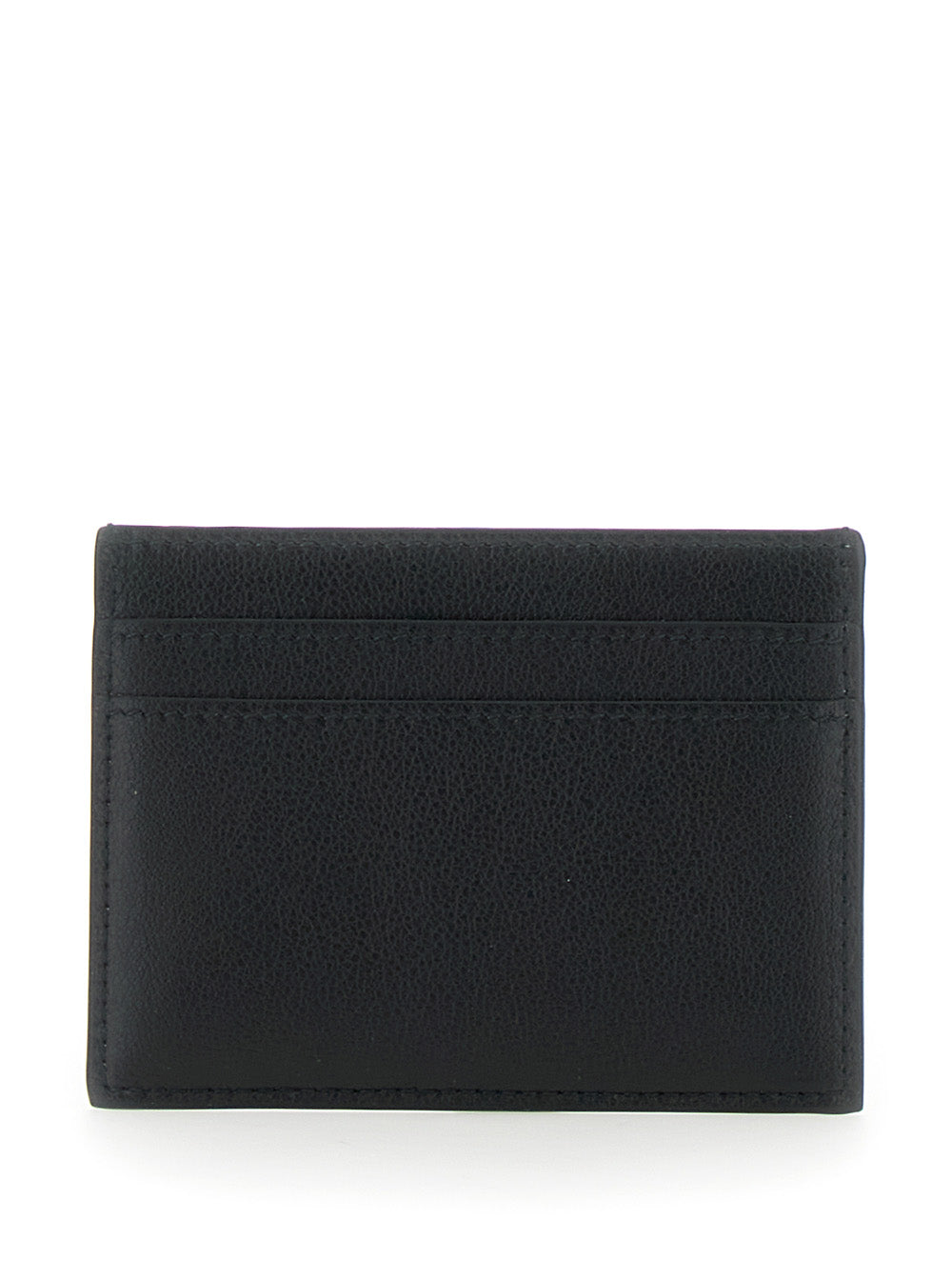 Balenciaga Men 'Monaco' Black Card Holder With Logo Plaque On The Front In Leather Man