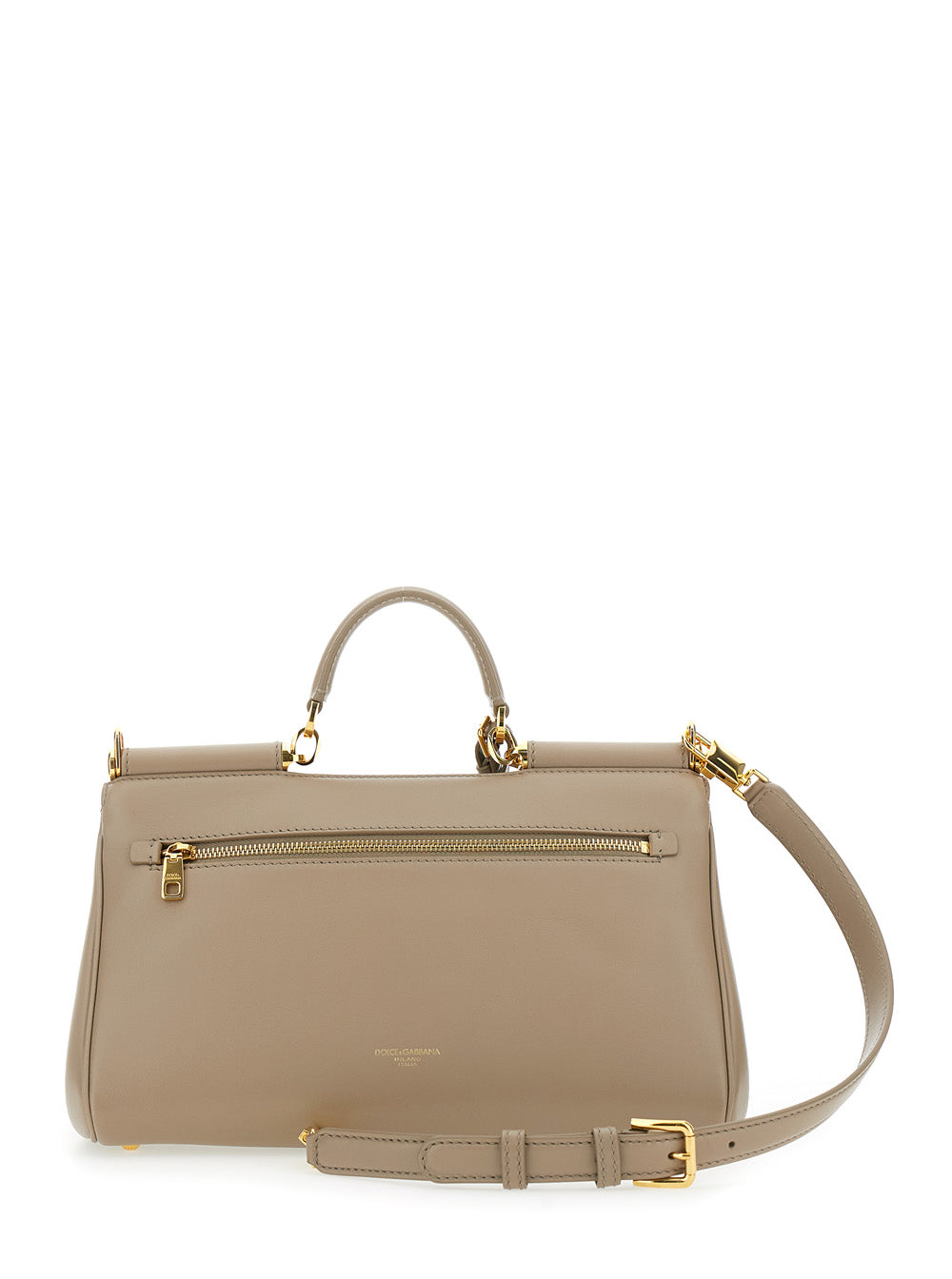 Dolce & Gabbana Women Beige Handbag With Padlock Detail And Adjustable And Removable Shoulder Strap In Leather Woman