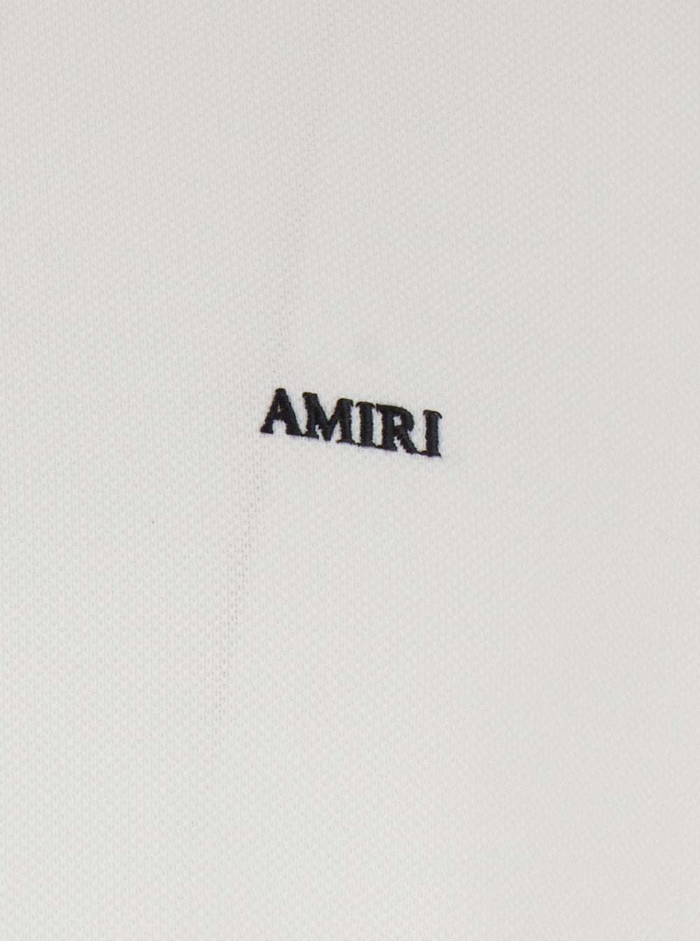Amiri Men White Polo Shirt With Classic Collar And Logo Lettering Embroidery On The Front In Cotton Man
