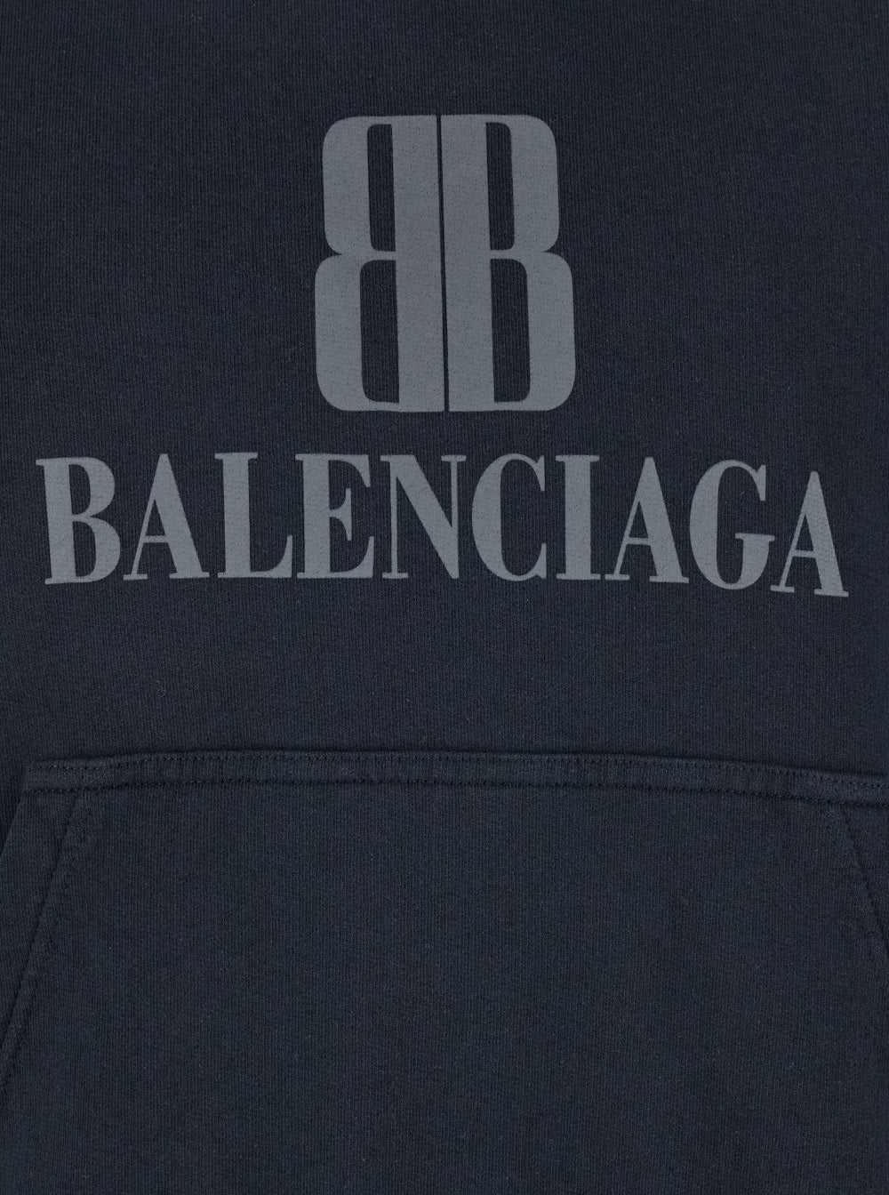 Balenciaga Men Black Hoodie With Fixed Hood And Logo Lettering On The Front In Cotton Man