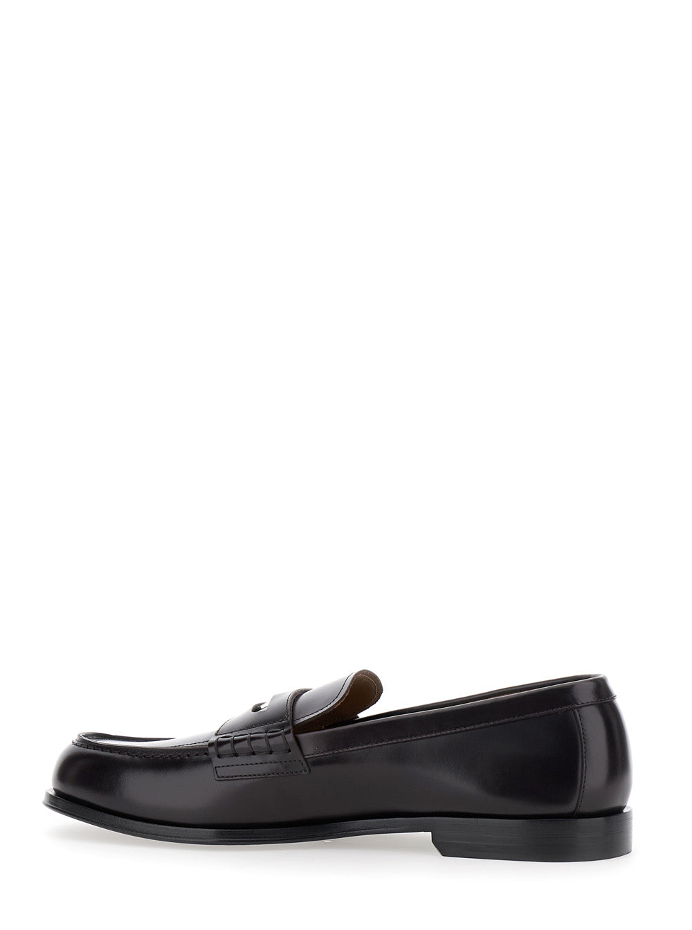Dsquared2 Men Black Loafers With Logo Plaque On The Front In Leather Man