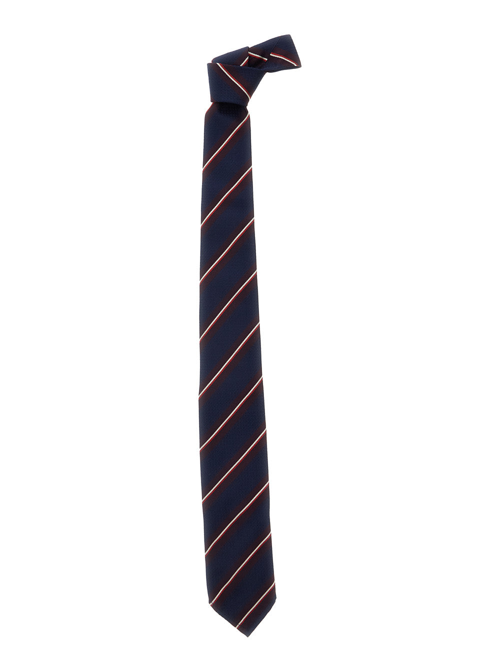 Dsquared2 Men Blue Tie With All-Over Striped Motif In Silk Man