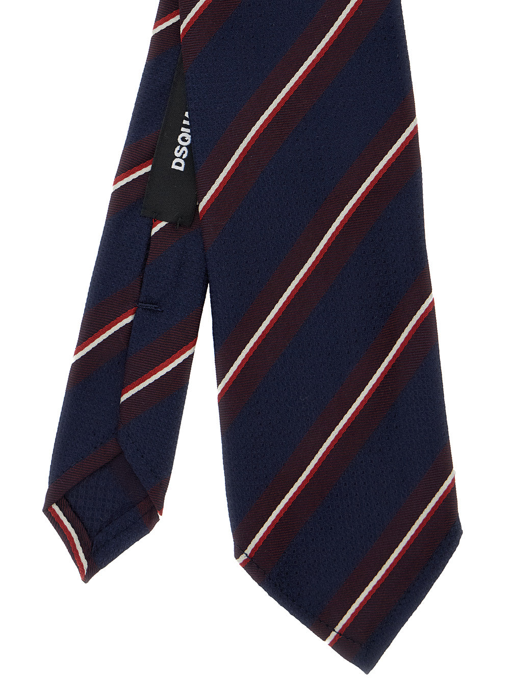 Dsquared2 Men Blue Tie With All-Over Striped Motif In Silk Man