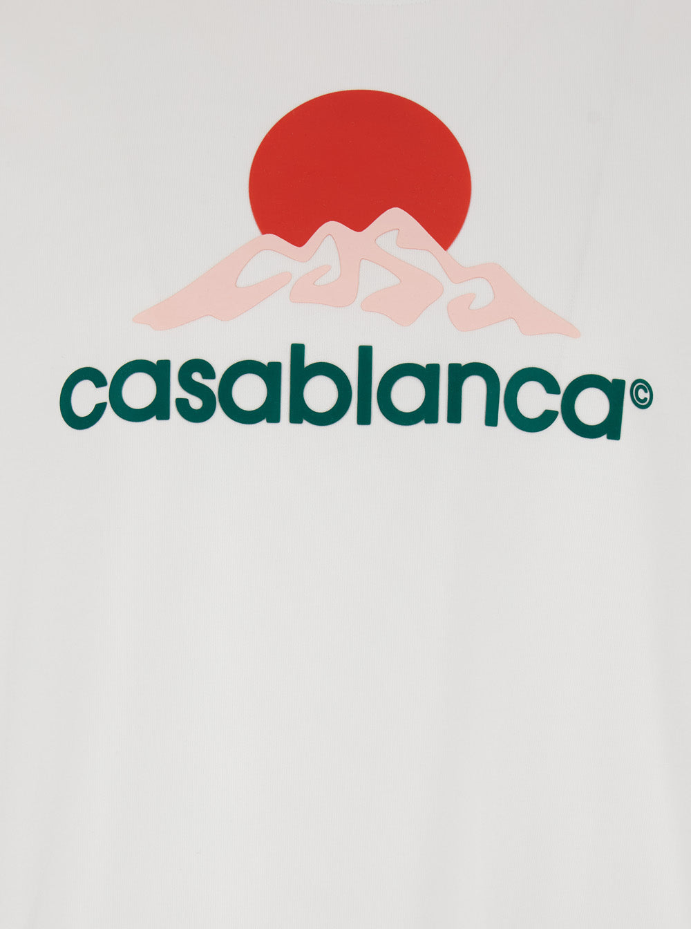 Casablanca Men White Crewneck T-Shirt With Logo On The Front In Cotton Man