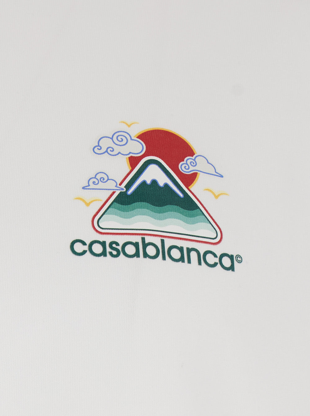 Casablanca Men White T-Shirt With Crewneck And Logo On The Front And Maxi Logo On The Back In Cotton Man