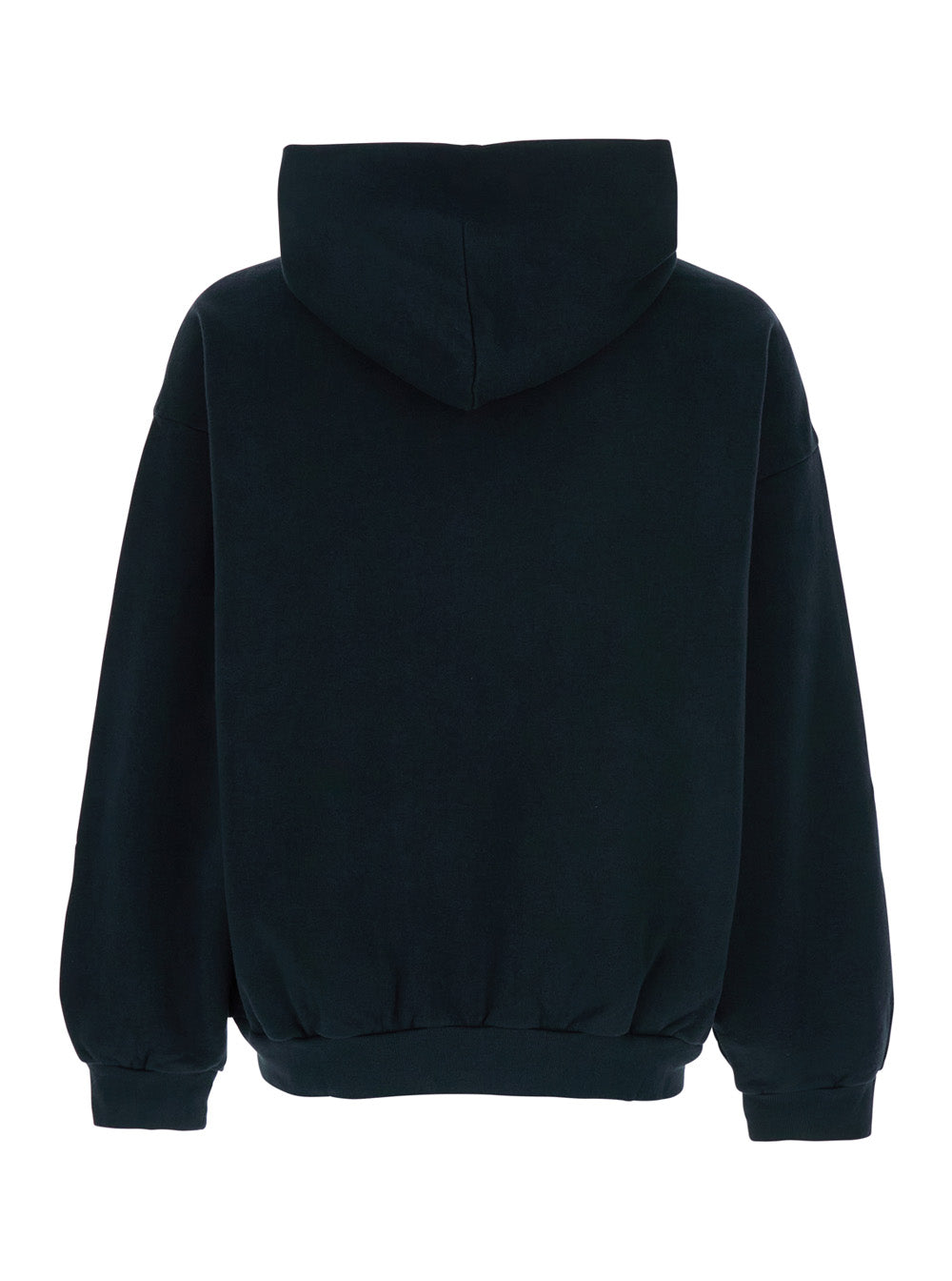 Balenciaga Men Black Hoodie With Fixed Hood And Logo Print On The Front In Cotton Man