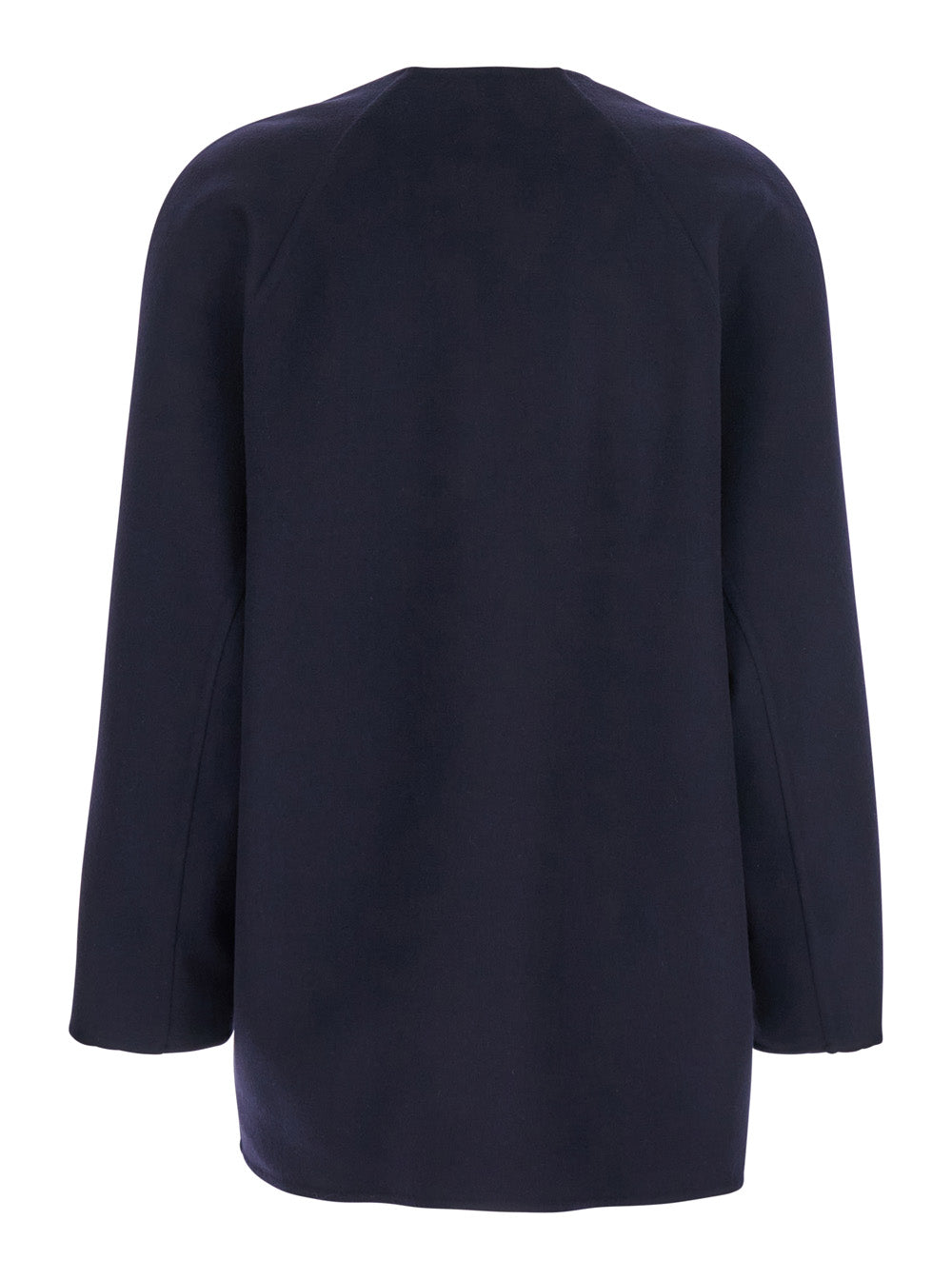 Bottega Veneta Women Blue Collarless Coat With Front Button Closure In Wool And Cashmere Woman