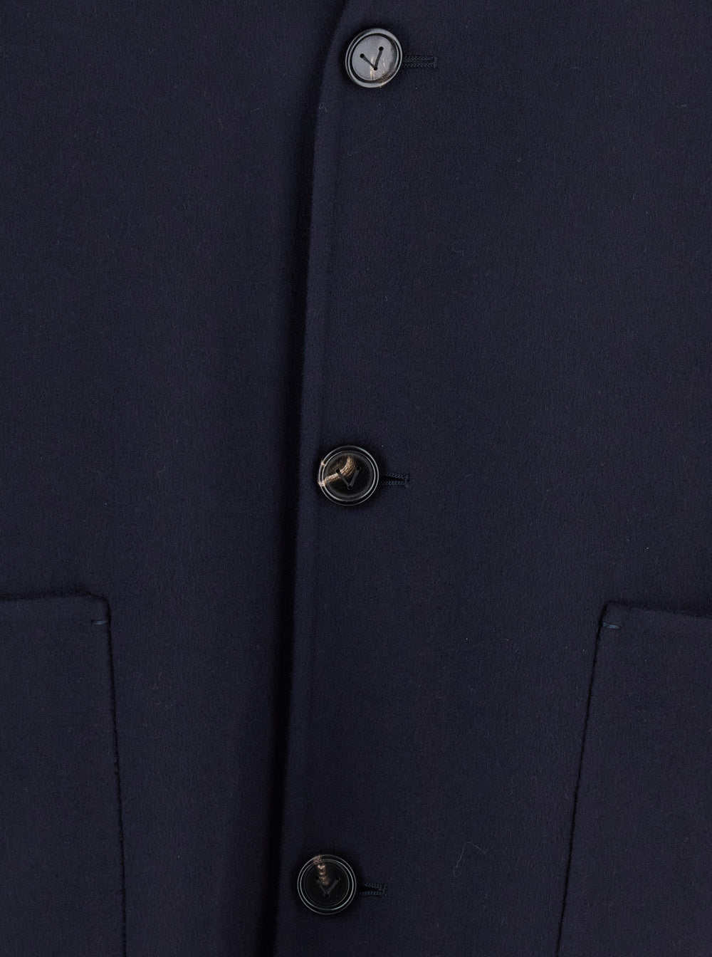 Bottega Veneta Women Blue Collarless Coat With Front Button Closure In Wool And Cashmere Woman