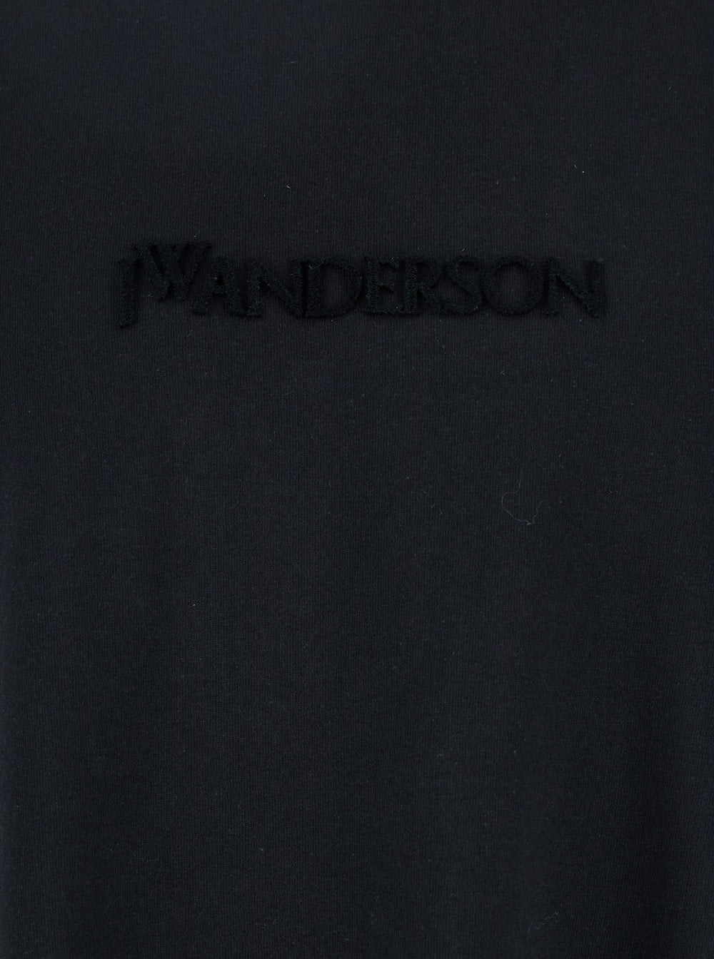 Jw Anderson Men Black Crewneck T-Shirt With Logo Lettering Embroidery On The Front In Cotton Man
