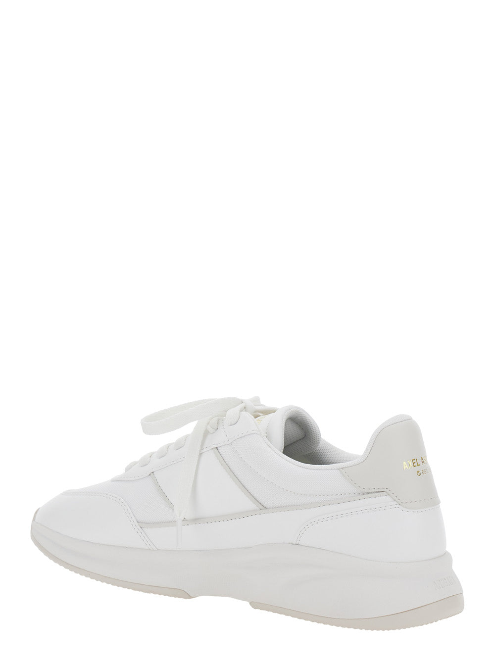 Axel Arigato Men 'Genesis Neo Runner' White Low Top Sneakers With Logo Lettering On Tongue And Heel In Leather Blend Man