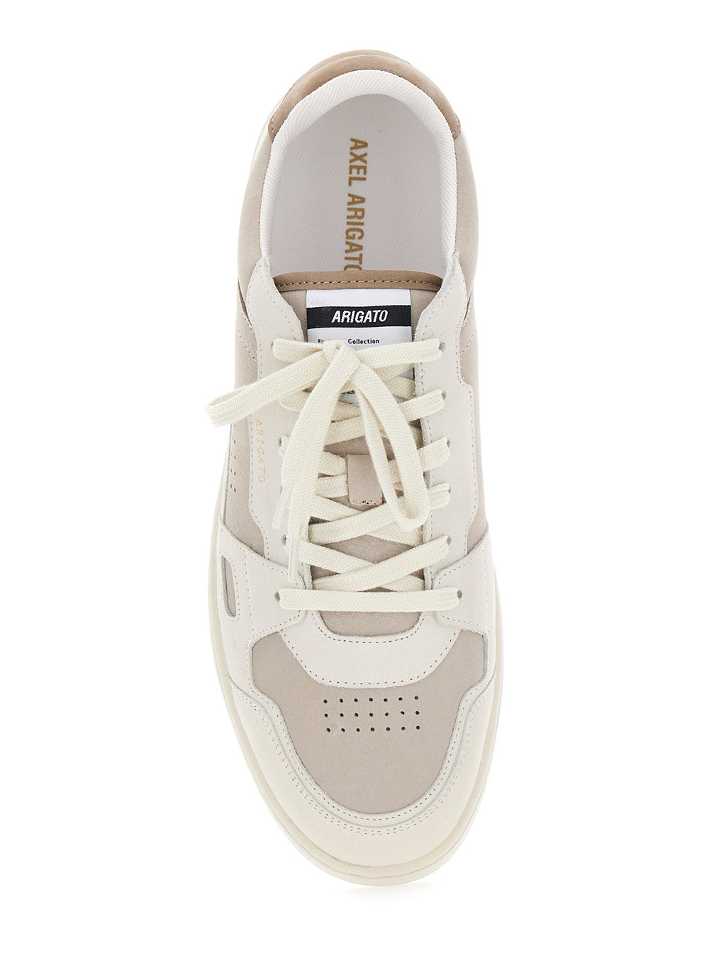 Axel Arigato Men 'Dice Lo' Beige Low Top Sneakers With Logo Patch On The Tongue And Logo Lettering On The Heel In Leather Man