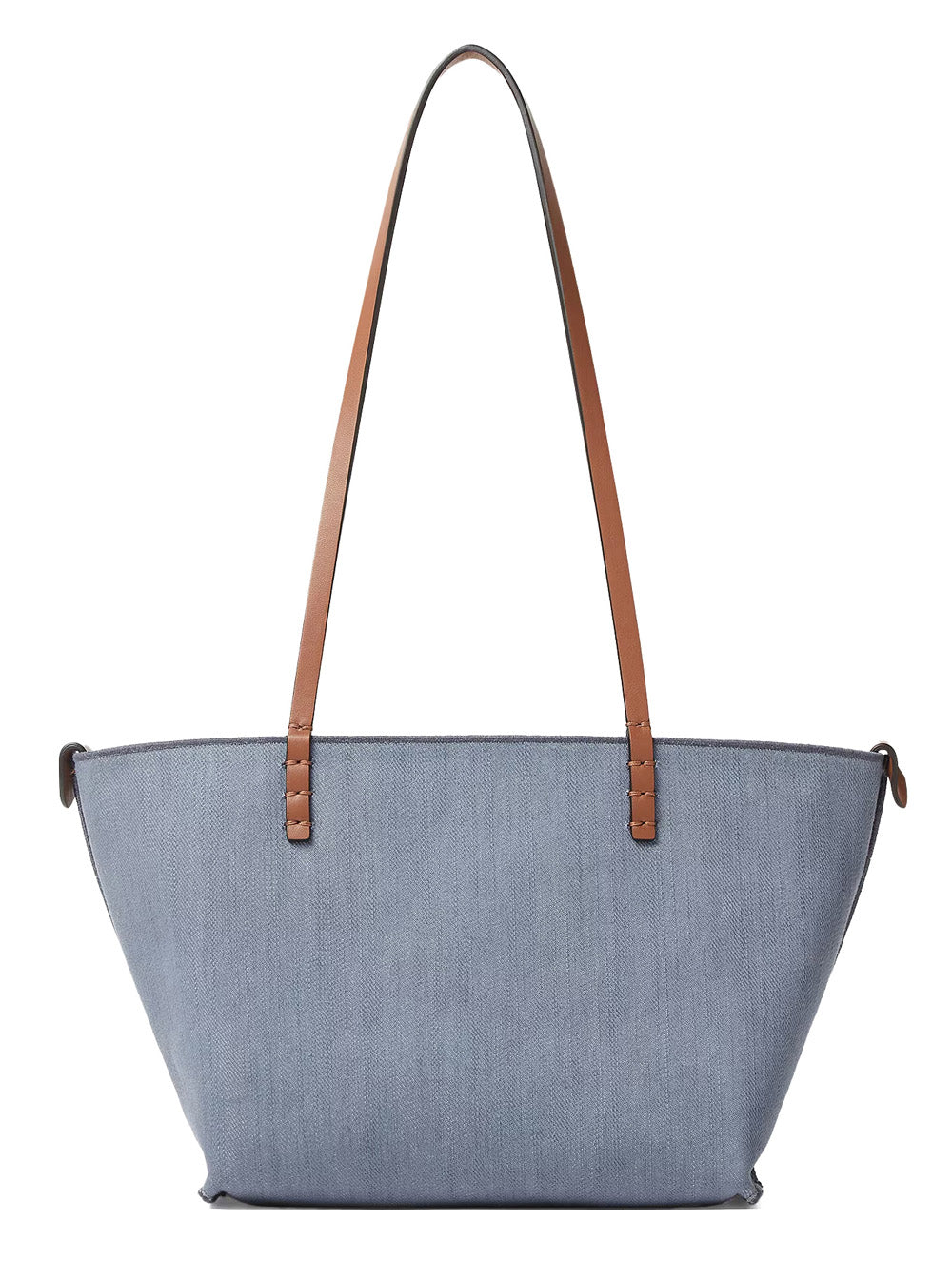 Fendi Women Blue Reversible Tote Bag With Two Top Leather Handles And All-Over Ff Motif In Cotton Woman